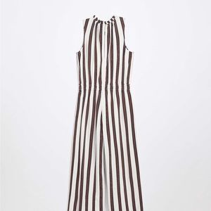 Loft Plus Striped Smocked Jumpsuit